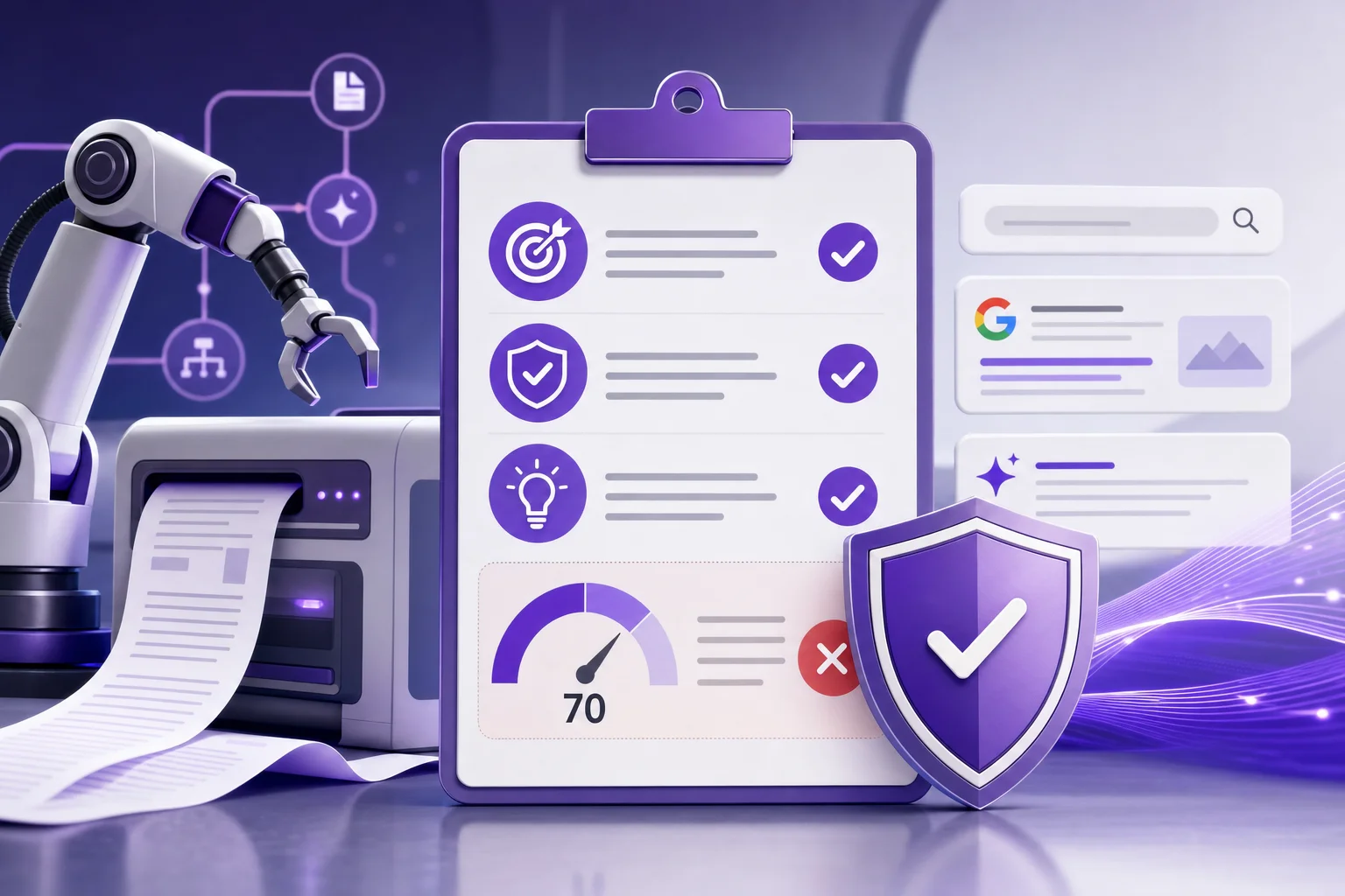 SEO content checklist for reviewing automated drafts and risk levels