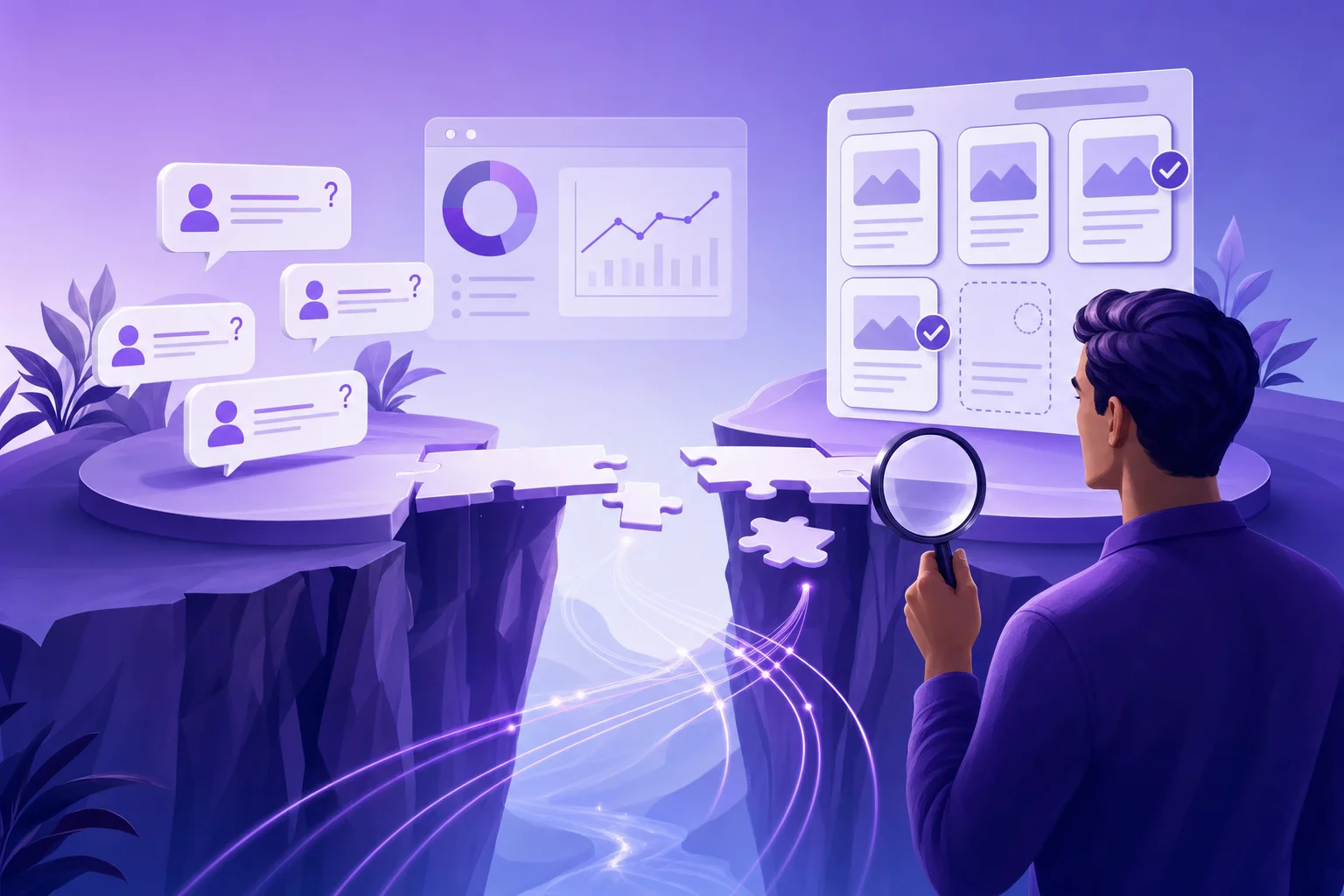 diagnose content gaps - Laptop displaying website analytics charts on an office desk