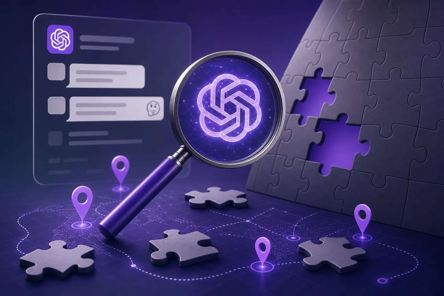 Business team diagnosing ChatGPT visibility issues on analytics dashboards