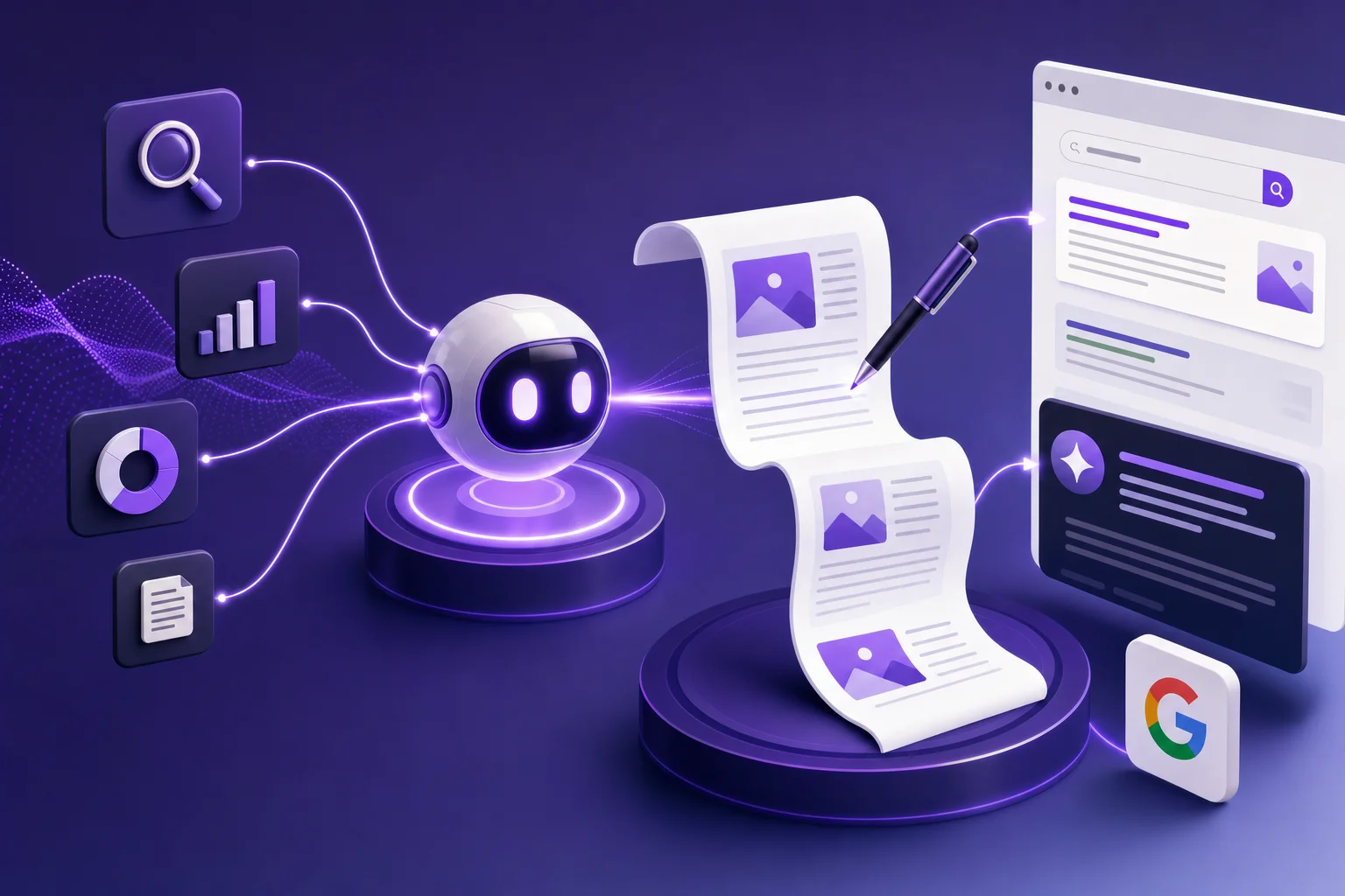 Dashboard for an seo platform that writes and publishes content automatically
