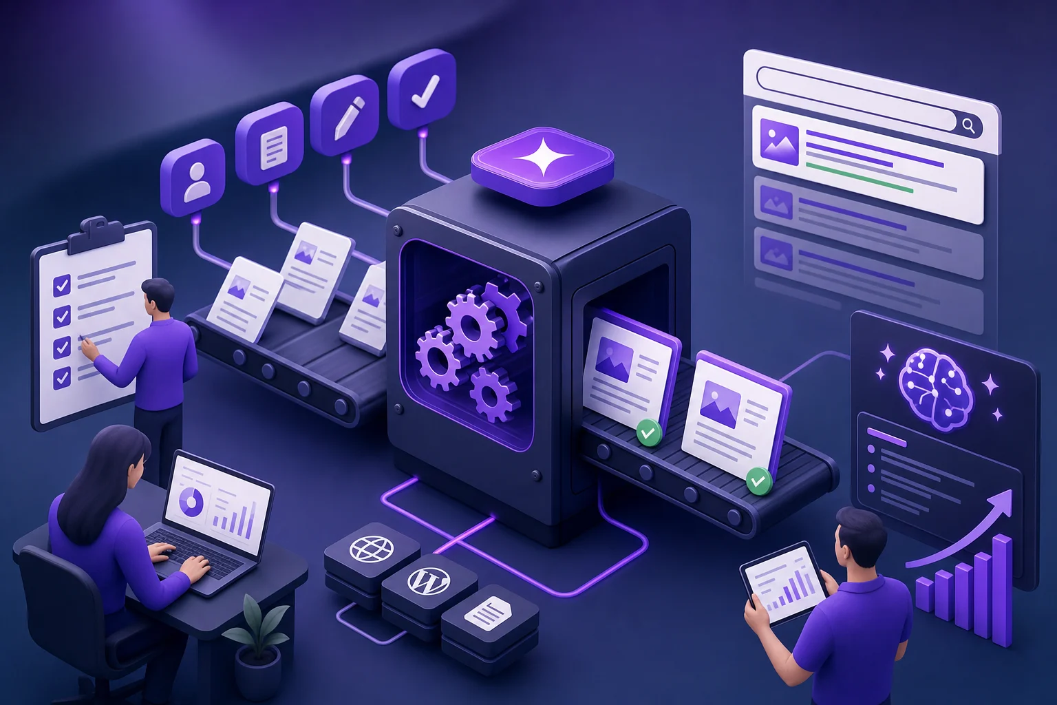 Agency SEO automation dashboard for managing multi-client content workflows