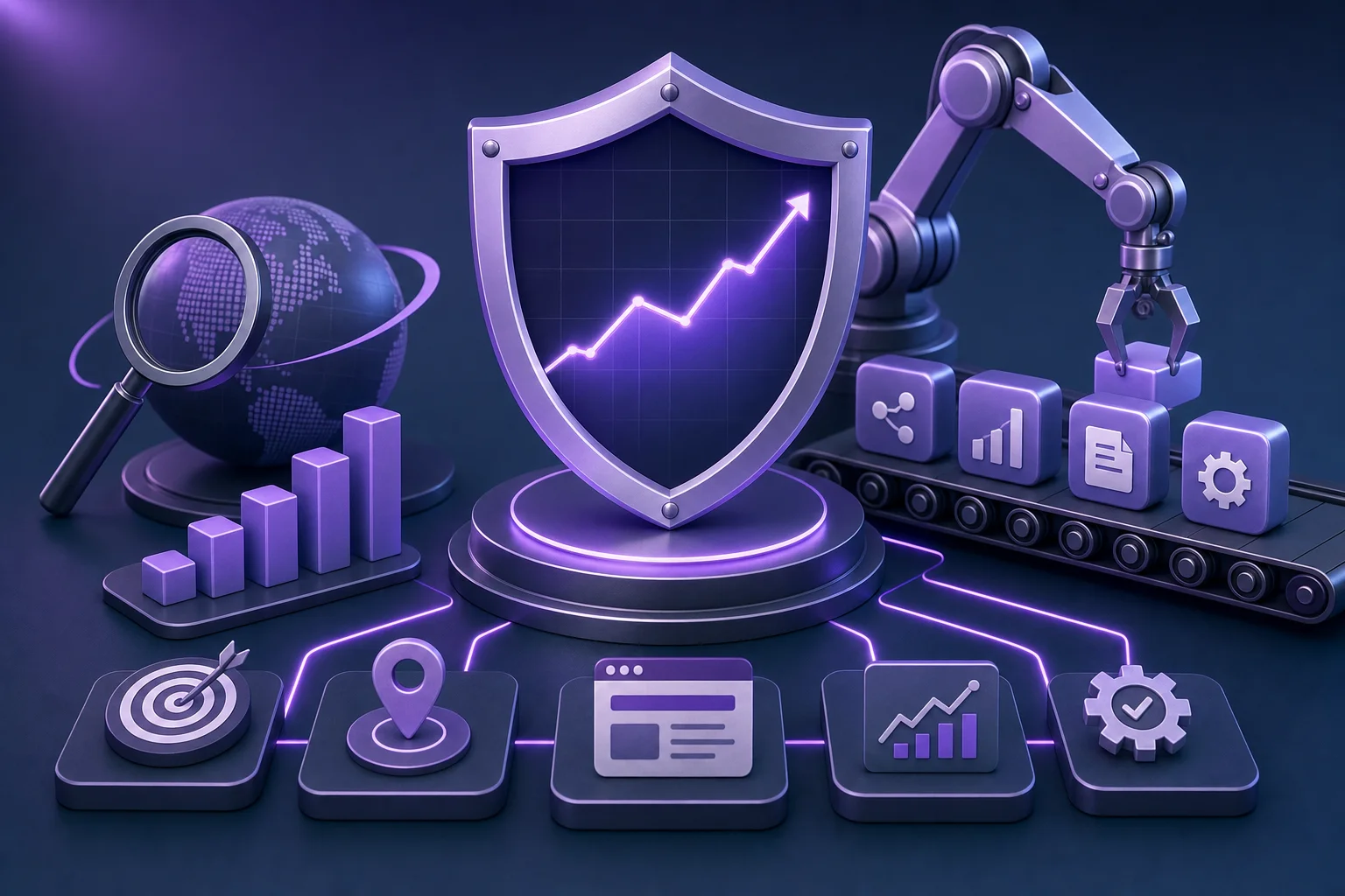 how to track seo visibility - Marketing team reviewing SEO dashboards and approval workflows on laptops