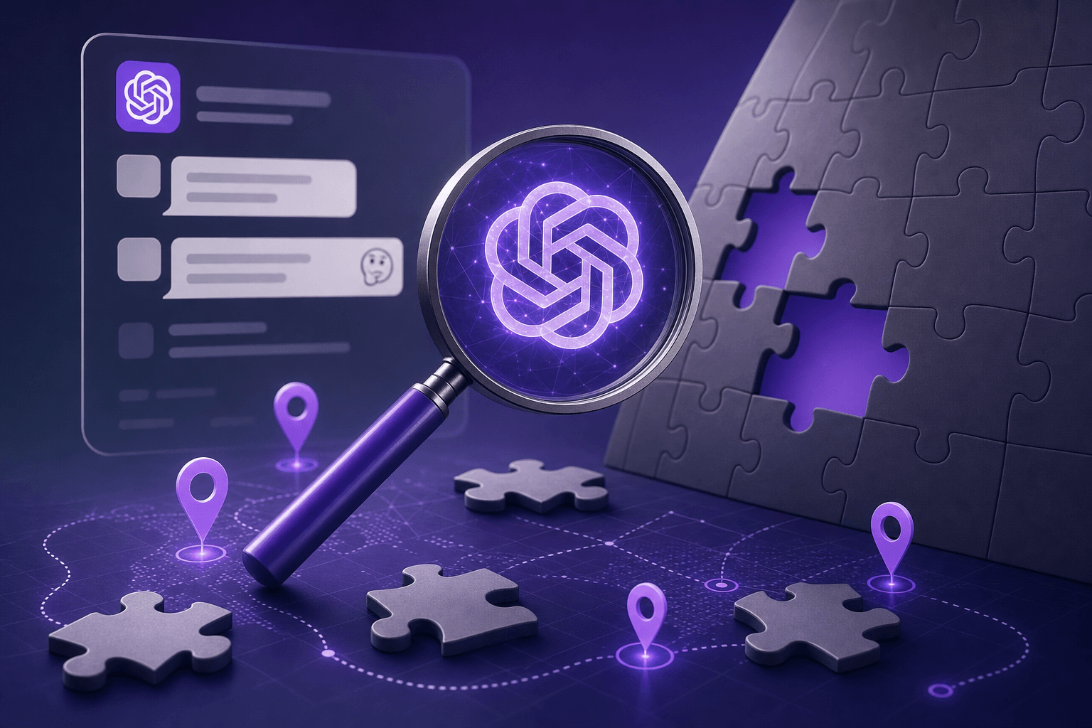Business team diagnosing ChatGPT visibility issues on analytics dashboards