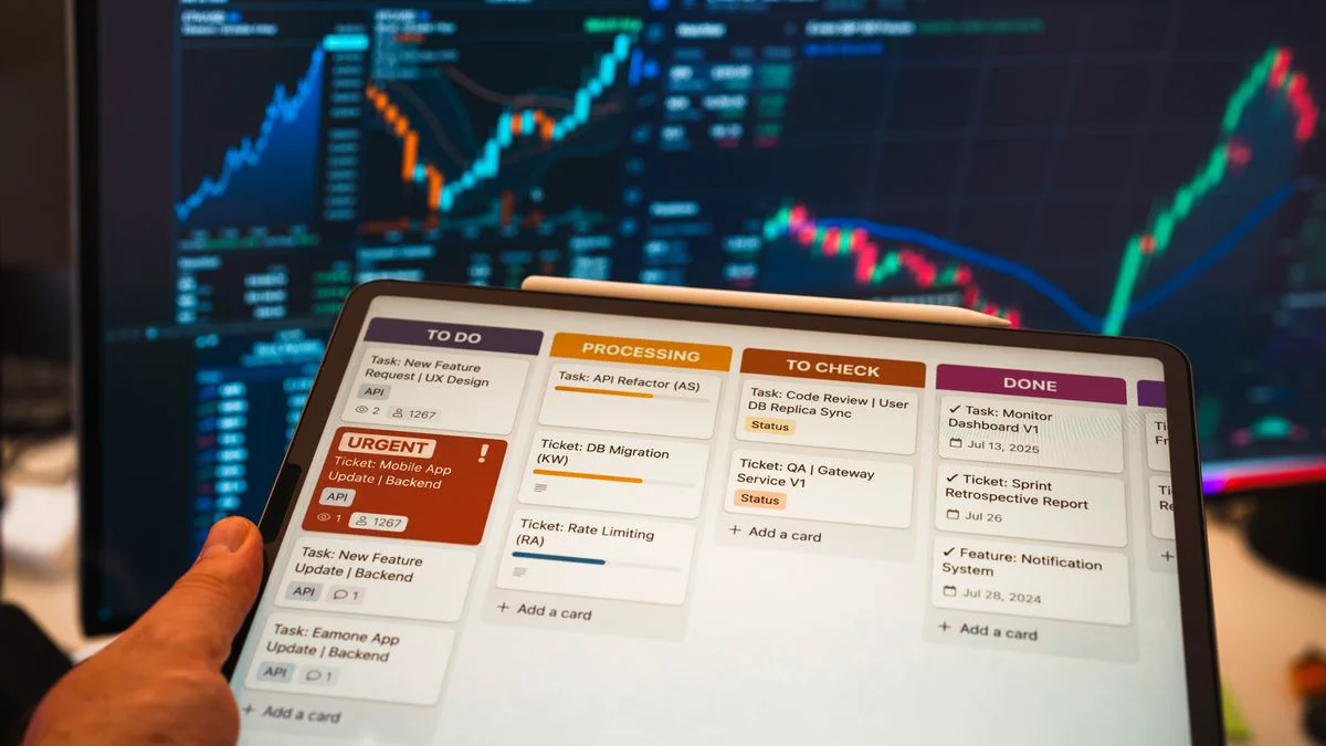 A marketing team reviewing an automated content workflow on a shared screen