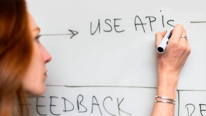 Developer reviewing API workflow for SEO automation platform integration
